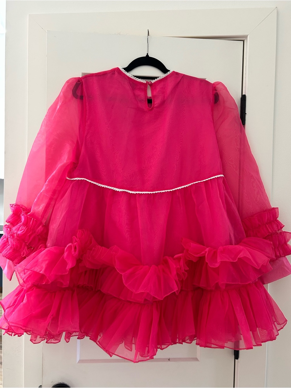 Xpluswear Hot Pink Ruffled Tulle mini dress - Picture 5 of 11